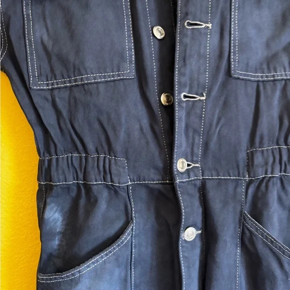 We The Free Blue Jumpsuit- Denim Hand dyed- boho, streetwear Size Small - Picture 6 of 14